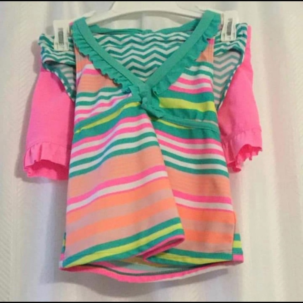 Nwt girls summer tankini 3 piece swimsuit w skirt